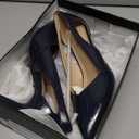 IDIFU IN3 High Closed Toe Heels Women's Pumps Stiletto Pointed Toe Dress Shoes for Women Comfortable Cut Out Wedding Bride Bridesmaid Guest Prom Work Office Dressy Trendy Fashion Classic Pumps Shoes (7.5, Navy Blue Pu)