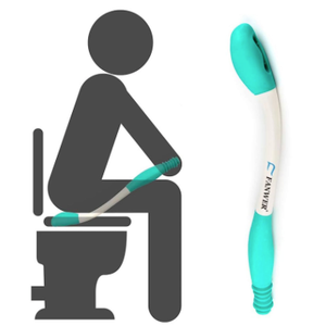 Fanwer Toilet Aids Tools,Long Reach Comfort Wipe,Extends Your Reach Over 15" Grips Toilet Paper or Pre-Moistened Wipes (White)