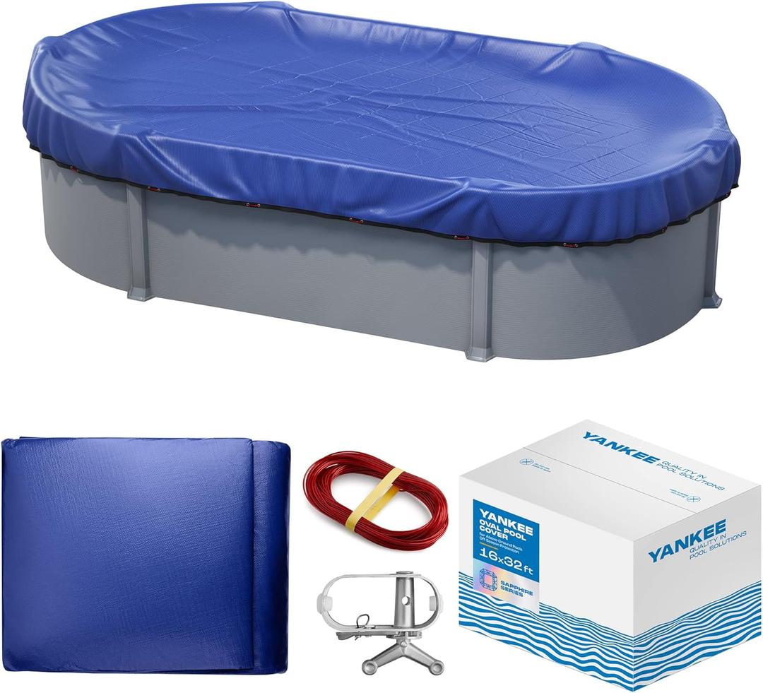 Yankee Pool Cover for Oval Pool | 16 x 32-ft | Oval Winter Pool Cover for Above Ground Pools | Extra Thick & Durable, UV-Resistant | Above-Ground Pool Protection