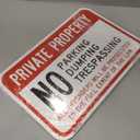 SmartSign Private Property No Parking/Dumping/Trespassing Offenders Prosecuted Sign (2-Pack), 12 x 18 inch, 80 mil thick Aluminum Composite (ACM), Pre-Drilled Holes, Red, Black and White, USA-Made