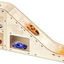 Toy Cars Jump Ramp, Toy Car Track Set for Hot Wheels, Race Cars Track for Hot Wheels and Diecast Cars, Playing/Storage/Display/Race Track Set, Wood Jump Ramp for Hot Wheels Cars and Montessori (White)