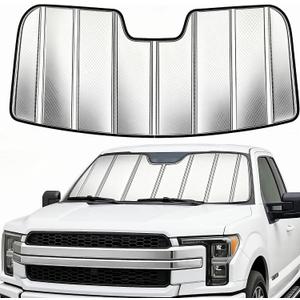 Windshield Sun Shade for Ford F150 2021-2026, Foldable Front Window Shade with 3-Layer Reflective Material