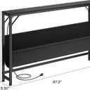 Asgolion 47.2'' Skinny Console Table with Power Outlet, 5.91" Behind Couch Table with Charging Station, Long Sofa Table, Narrow Entryway Table for Living Room, Foyer, Hallway, Black