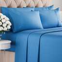 CGK Linens King 6 Piece Sheet Set - Cooling Sheets for Hot Sleepers - Hotel Luxury Bedding Set with 8-16 Inch Deep Pockets - 1 Flat & 1 Fitted & 4 Pillowcases - Soft, Comfy & Wrinkle Free - Royal Blue