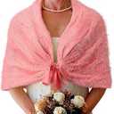 BB&KK Womens Knitted Shawl Wraps Winter Bridal Wedding Stole Shrug Party Shoulder Cream Scarf Wrap Warm Dress Cover Up L