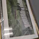 VIYYIEA Gold Framed Large Wall Art Canvas Print Home Decor Vintage Laundry Room Art Print Antique Oil Painting Country Landscape Wall Decor Farmhouse Pictures for Living Room Bedroom Gallery 24x36in (Drying White Clothes)