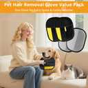 3 x 4 Pack Pet Hair Removal Glove,Efficient Pet Hair Remover for Dogs and Cats,Gentle Dog Hair Remover and Cat Hair Remover,Soft Pet Hair Remover Glove for Furniture and Clothing,Hair Removal Glove