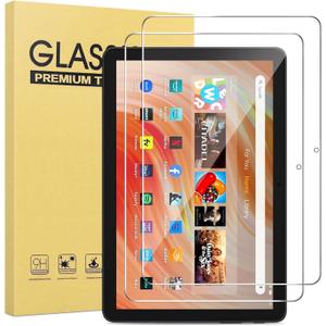 [ 2 Pack] Tempered Glass Screen Protector for Kindle Fire 7 Tablet 2022 Release 12th Generation,Shockproof HD Plus Clear Protector (Clear, 7 Inch Fire 7 2022) (7 Inch Fire 7 2022, Clear)