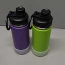 Koodee Stainless Steel Vacuum Insulated Metal Water Bottle - 16 oz, 2 Pack (Apple Green-Purple) for Girls, Sports, School