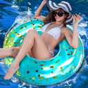 POZA Inflatable Pool Float Tube Sparkly Confetti Swim Ring, Heavy Duty UV Resistant Inflatable Tube Pool Float for Kids & Adults Multiple Colors & Sizes Beach, Lake & Pool Party Float