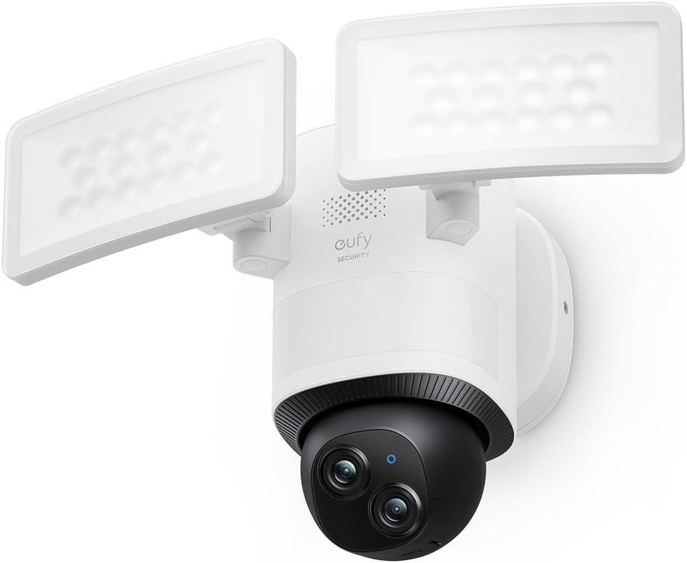 eufy Security Camera Floodlight Camera E340 Wired, Security Camera Outdoor, 360 PTZ, 24/7 Recording, 2.4G/5G Wi-Fi, 2000 LM, Motion Detection, Built-In Siren, Dual Cam, HB3 Compatible, No Monthly Fee