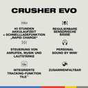 Skullcandy Crusher Evo Wireless Bluetooth Headphones with Extra USB-C Charging Cable, Multi-Sensory Bass, Noise Isolating Over-Ear Fit, 40 Hours Battery, Microphone for iPhone Android - Bone