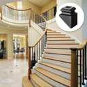 Funrous 96 Pack Iron Baluster Shoes Stair Flat Shoe with Screw for 1/2 Inch, Square Iron Balusters Wrought Spindles for Staircase Slant Shoes with Screw, Satin Black