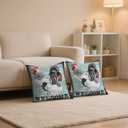 Rooster Throw Pillow Covers Set of 2, 18 x18 Inch Double-Sided Print Pillows Farmhouse Welcome Cushion Cases, Country Farm Chicken Poultry Decor for Couch, Sofa, Entryway, Porch