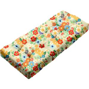 Thickened Waterproof Outdoor Bench Cushion for Patio Furniture, Long Time Color Fastness Patio Porch Swing Replacement Seat Pad with Ties for Patio Porch Chair, 41 x20 inches Daisy