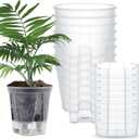 Self Watering Pots for Indoor Plants with Deep Reservoir and High Drainage Holes for Outdoor Plants and Flowers, Bare Root Planter(5.91'',Clear,9 Pcs)