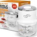 Electric Garlic Chopper, 350ML Glass Bowl Mini Food Processor, Portable Veggie Chopper Onion Garlic Grinder, Wireless Food Processor for Ginger, Chili, Fruit, Meat, etc