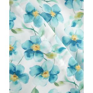 Duvet Cover Full Size Set - Extra Soft Floral Duvet Cover 80 x 90 with 2 Pillow Shams - Comfy, Cozy, Breathable Floral Bedding Set - Hotel Luxury and Fade Free with Zipper Closures & Ties - Blue Peony