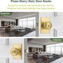 parro Gold Door Knobs Interior & Exterior, Keyed Entry Door Knob for Bedroom & Living Room, Satin Brass Pismo Doorknobs
