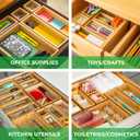 Grow Forward Bamboo Drawer Organizer Boxes - Set of 21 Wooden Drawer Organizers for Kitchen, Bathroom, Office, Desk, Vanity, Makeup - Non-Slip Junk Drawer Organizer Trays for Storage and Organization