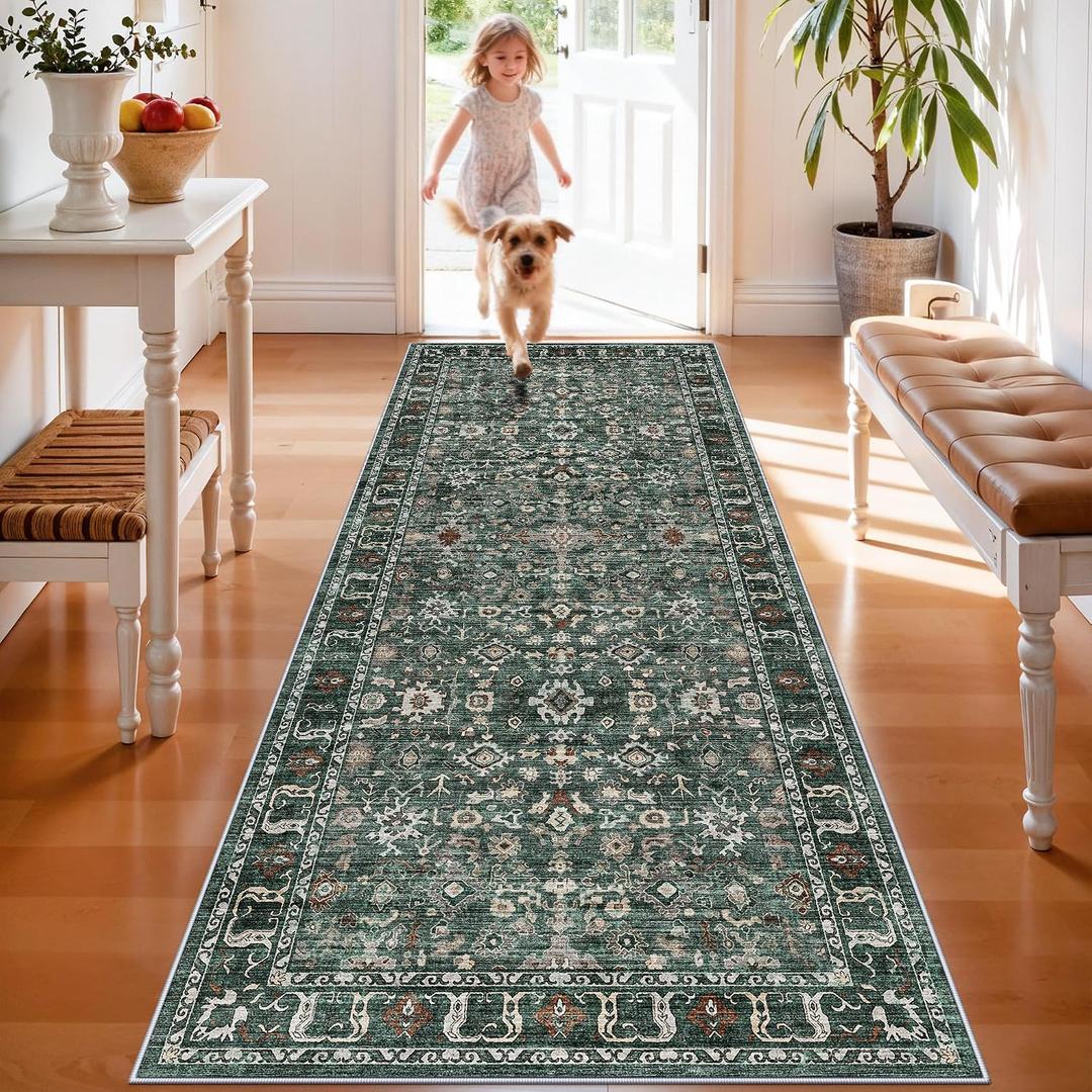 Washable Hallway Runner Rug 3x8: 8ft Runners for Kitchen Entry Non Slip