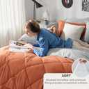 Bedsure Full Size Comforter Set - 7 Pieces Reversible Burnt Orange Bedding, Full Size Bed Set for All Seasons, Bed in a Bag with Down Alternative Comforter, Sheets, Pillowcases & Shams