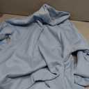 TERIVEEK Womens Mock Neck Sweatshirts Oversized Fleece Turtleneck Long Sleeve Loose Fit Drop Shoulder Pullover Tops (Blue, M)