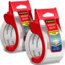 Heavy Duty Packing Tape with Dispenser, Clear Shipping Tape Packaging Tape Dispensers for Shipping Mailing Moving Sealing Storage and Packing, 2 in. x 55 yd., 2 Tape Rolls with Dispensers