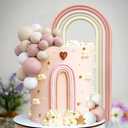 28PCS Rainbow Cake Toppers Colorful Balls Cake Decorations for Wedding Baby Shower Girls Boys Birthday Party Supplies (Boho)
