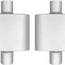 2.5" Center Inlet Center Outlet Single Chamber Muffler (2 Pack) - Aluminized steel Silver Coated Deep Tone Exhaust Muffler, Corrosion Resistant, Universal Fit for Trucks & Cars