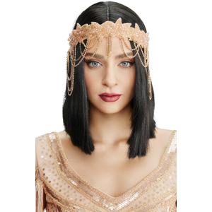 BABEYOND 1920s Flapper Headpiece Roaring 20s Headband Great Gatsby Headband Chain for Women Vintage Hair Accessory (Champagne)