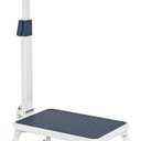 Folding Step Stool, Step Stools with Handle for Elderly Adults, Metal Stepping Stool with Adjustable Handrail in Kitchen, Bathroom, Bedroom, 330 Lbs Capacity