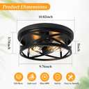 2-Light Flush Mount Ceiling Light Fixture, Farmhouse Ceiling Lights for Kitchen, Modern Black Close to Ceiling Light for Hallway Bedroom Balcony Porch Stairway, E26 (1 Pack)