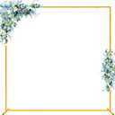 Wokceer Wedding Arch Backdrop Stand Square 6.6FTx6.6FT Gold Metal Balloon Arch Stand Garden Arbor Backdrop Frame for Wedding Birthday Party Baby Shower Photo Booth Background Decoration