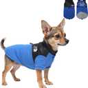 Small Dog Clothes,Chihuahua Sweater,Soft Dog Fleece Vest,Warm Puppy Outfit Snow Jacket for Winter Cold Weather,Button Closure-Blue-M