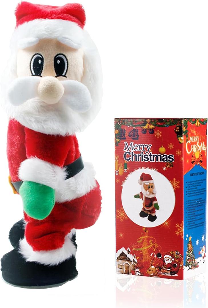 Gfilay Dancing Santa Claus, 14" Santa Doll Animated Christmas Toys Singing Spanish Song Xmas Santa Toys for Kids