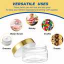 Dandat 24 Pcs 4 oz Plastic Jar Container with Lid and Label Refillable Empty Round Clear with Gold PET Cosmetic Sample Slime Containers for Lotion, Cream, Ointments, Body Butter, Makeup Travel Storage