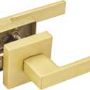 Gold Door Handles Interior, Passage Door Lever for Hall, Non Locking Door Handle