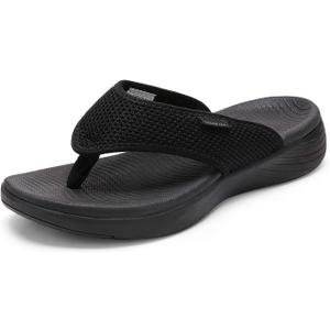DREAM PAIRS Women's Arch Support Soft Cushion Flip Flops Thong Sandals (9.5, Black)