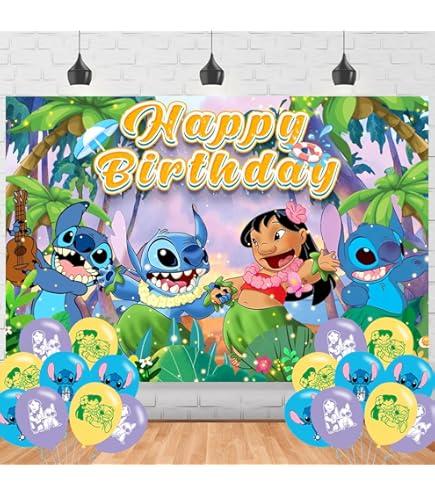 Lilo and Stitch party banner Happy Birthday Tapestry party kids event celebration birthday party banner Disney