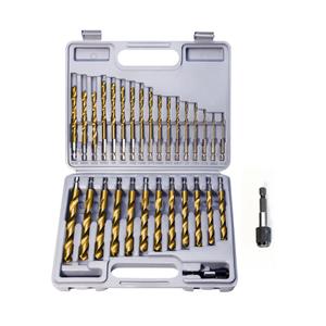 ROGAPER 30 PCS Titanium Impact Drill Bit Set, Hex Shank Drill Bit Set for Wood, Steel, Metal, and Plastic with Quick Change Design, HSS Titanium Twist Drill Bit with Storage Case, 5/64" to 1/2