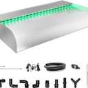 LONGRUN Waterfall Pool Fountain, Updated 13.7'' Wider Open Lip Stainless Steel Waterfall Spillway Water Feature for Swimming Pools, Koi Ponds, Spa & Garden - 23.6''