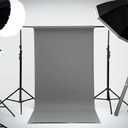 Kate Seamless Paper Backdrop for Photography Light Gray Photo Backdrop Paper (53''x16.4' Pursuit Grey)