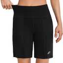 Quenteen Bermuda Shorts for Women 9" Knee Length Athletic Sweat Shorts High Waisted Yoga Jogger (3X-Large)