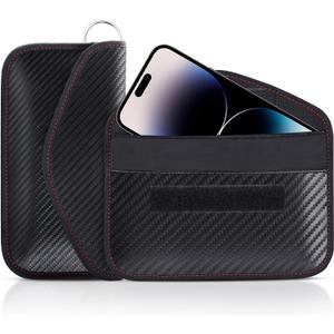 Faraday Pouch for Car Keys, Faraday Bag, Car RFID Signal Blocking Holder, Key Fob Protector, Key fob cage Block Signal Anti-Theft Fob Case (2 Pack) (Large Size ( 4.13*8.26 inches))