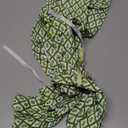 HunnmingRe 2 Pcs Green Block Print Bow Wreath Sash 24 x 16 Inch Christmas Wreath Sash for Front Door Holiday Floral Burlap Bow Accessories for Doorway Indoor Outdoor Garland Home (Green)