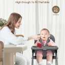 Foldable High Chair for Infants & Toddlers, Adjustable 3-Position Dishwasher-Safe Tray, 5-Point Safety Harness, Space-Saving Design for Dining & Mealtime, Gray