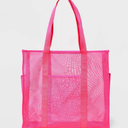 Mesh Tote Handbag - Shade & Shore™ Pink: Polyester Unstructured Beach Bag