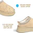 Women's Slippers Platform Mini Boots Short Ankle Boot Fur Fleece Lined Sneakers House slippers Anti-Slip Boot For Outdoor (11, Off-white)