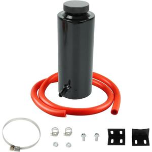 BLACKHORSE-RACING Universal 800ml Car Radiator Coolant Overflow Oil Catch Tank Cooling Catch Bottle Overflow Reservoir Heatsinks Aluminum Billet Black